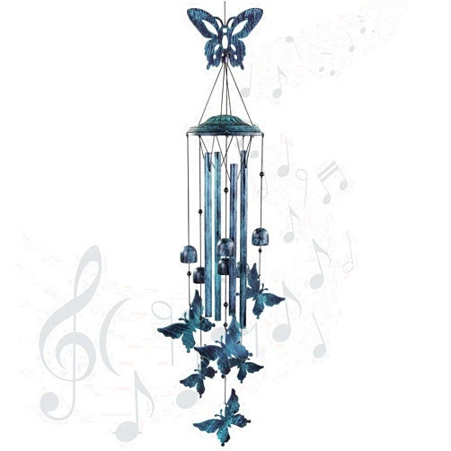 Yiiwinwy Butterfly Wind Chimes for Outside Large Aluminum Tubes Outdoor Decorations for Patio, Garden, Porch, Memorial Bells Gift