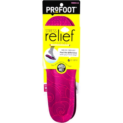 PROFOOT Stress Relief Insoles for Women Sizes 6-10, Lightweight Foam Shoe Inserts with Pressure-Relieving Technology for All-Day Comfort - 1 Pair
