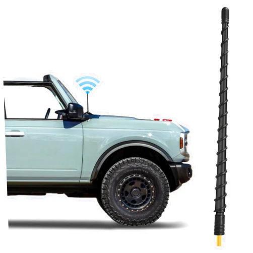 GRUOIZ Black Spiral Antenna Replacement 13 Inch Compatible with Ford F150 F250 F350 Ford Bronco/Dodge RAM 1500 2500 3500 2009-2024 Car Truck Accessories for FM AM Radio Reception