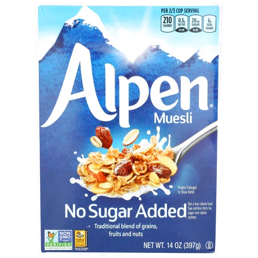 Alpen Cereal, No Sugar Added, 14 Ounce