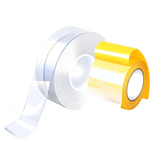 TUZAMA 2 Packs-Double Sided Nano（10Ft）& Fabric（33Ft） Heavy Duty Tape ，Two Kinds of Double-Sided Tape，Command Strips Heavy Duty Mounting Tape,for Wall Hanging,Photos,Poster Tape for Paste Items