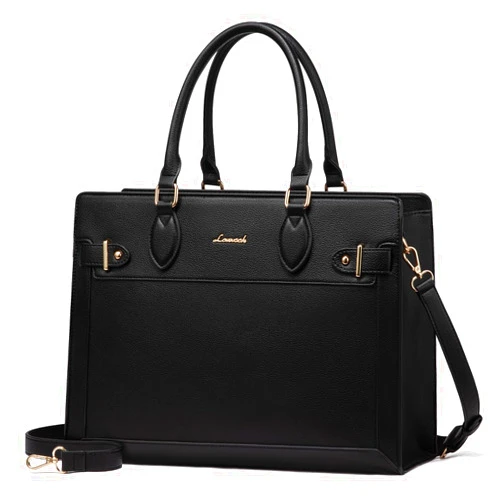 LOVEVOOK Laptop Bag for Women, 15.6 Inch Large PU Leather Tote Bag, Professional Teacher Work Bag, Waterproof Business Computer Briefcase, Shoulder Tote Purse for Office