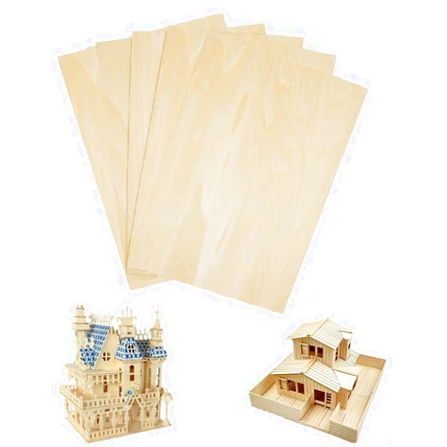 DAMI Basswood Sheets Unfinished Plywood for Crafts - 5 PCS 1/16 x 8 x 12Inch Thin Wood Sheet for Craft DIY