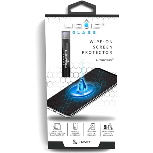 LIQUID GLASS Screen Protector for All Smartphones Tablets and Watches Scratch and Shatter Resistant Wipe On Nano Protection for Up To 4 Devices - Bottle
