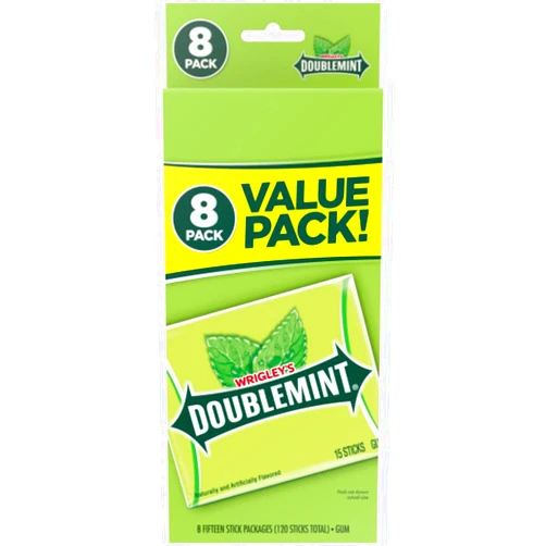 Doublemint WRIGLEY'S DOUBLEMINT Gum Bulk, Chewing Gum, 6 Value Packs (48 Packs Total)