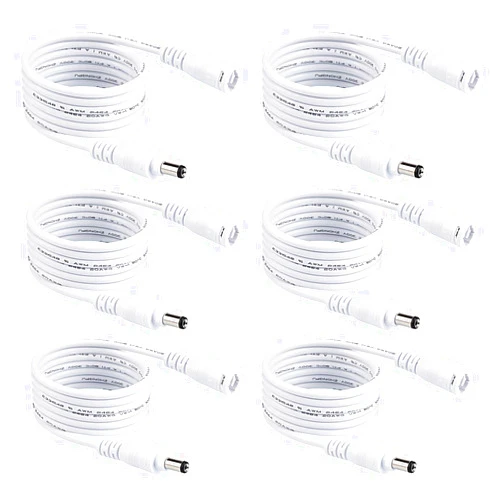 TORCHSTAR 4ft Extension Cable, for LED Recessed Lighting with Junction Box, Slim Downlights, Ultra-Thin Lights Accessories, UL Listed Interconnect Cord, Pack of 6