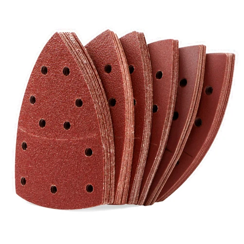 S SATC 60 PCS Mouse Sander Sandpaper 11 Holes Detail Sander Sandpaper Palm Sander Paper Hook and Loop Sander Pads Triangular Sanding Sheets Assorted 40/60/80/120/180/240 Grit