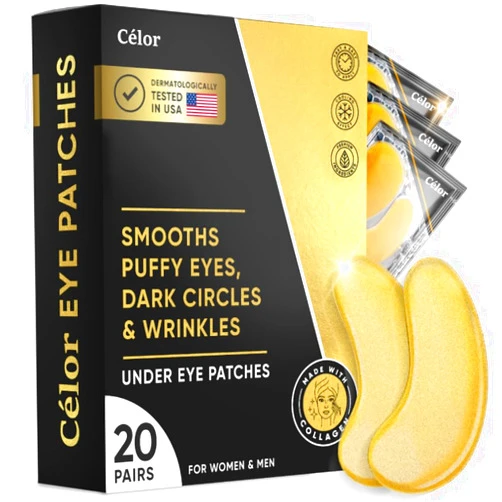 CÉLOR Celor Under Eye Patches for Puffy Eyes and Dark Circles - Eye Masks with Amino Acids & Collagen, Eye Care for Wrinkles - Birthday Gift for Women - Skincare Self Care - USA Tested (20 Pairs)