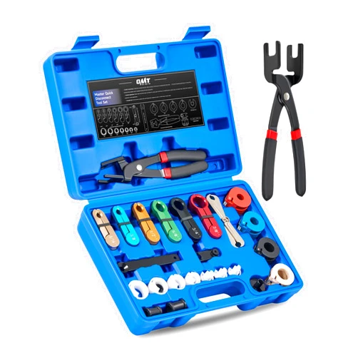 Orion Motor Tech 26pc Master Quick Disconnect Tool Kit, Fuel Line Disconnect Tool Set with Fuel and AC Disconnect Pliers, Fuel Line Removal Tool Set for AC Fuel & Transmission Systems, Blue
