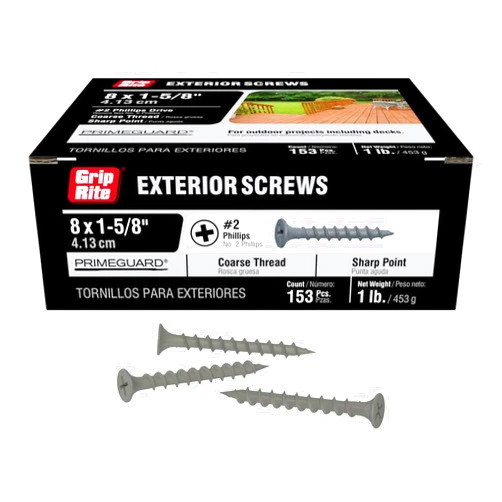 Grip-Rite Grip Rite PTN158S1, 1lb Box, Gray, 153 Count