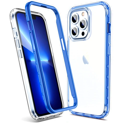 ULAK Compatible with iPhone 13 Pro Case Clear, Heavy Duty Dual Layer Shockproof Protection Women Men Transparent Protective Phone Cover for for iPhone 13 Pro 6.1 inch, Blue