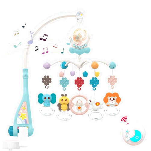 Eners Baby Crib Mobile with Music and Lights, Mobile for Crib with Remote Control, Rotation Baby Musical Hanging Toy, Baby Mobile for Bassinet for Newborn Infant Boys Girls Toddles (Green)