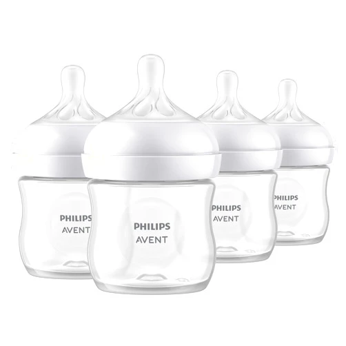 Philips AVENT Natural Baby Bottle with Natural Response Nipple, Clear, 4oz, 4pk, SCY900/04