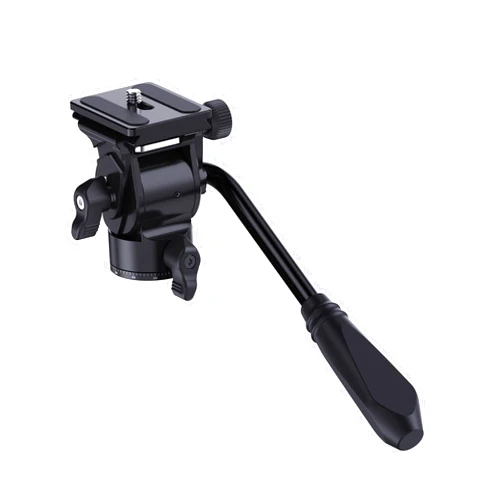 ProGearX Tripod Fluid Head, Compact Tripod Pan Head with 360° Rotation, 145° Pitch Angle, Arca Quick Release Plate, Handle, Metal Panorama Head for Compact Video Camera, DSLR Camera, Mirrorless Camera