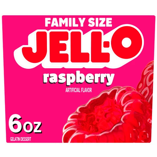 Jell-O Raspberry Gelatin Dessert Mix (6 oz Box)
