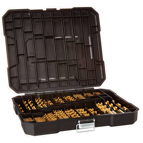 HURRICANE 230 Pieces Titanium Twist Drill Bit Set, 135° Tip High Speed Steel, Size from 3/64