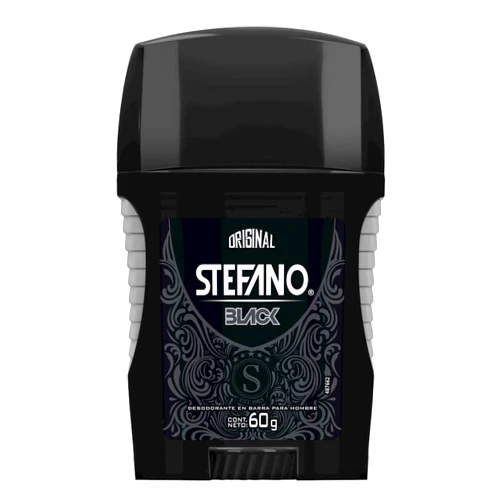 Stefano Stick Deodorant for Men 2.5oz, Desodorante Estefano Barra 60gr (Black)