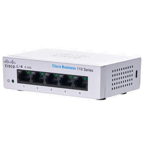 Cisco Business CBS110-5T-D Unmanaged Switch | 5 Port GE | Desktop | Ext PS | Limited Lifetime Protection (CBS110-5T-D-NA)