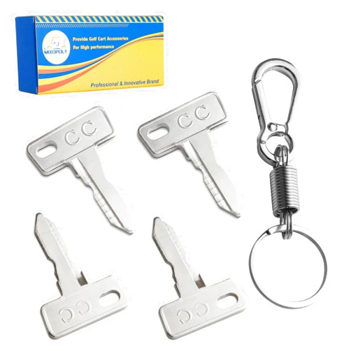 Mixopoly 4 Pack Ignition Keys, Golf Cart Keys Replacement for Club Car DS 1982-up, Precedent 2004-up Gas Electric Model, Replace OEM 1012505