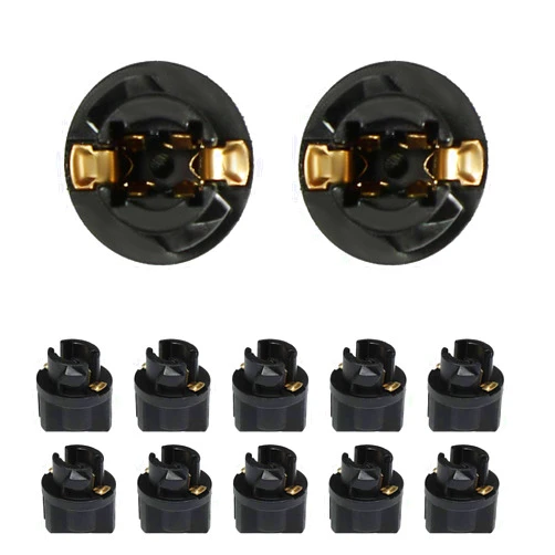 HUIQIAODS T5 73 74 Twist Lock Wedge for Instrument Panel Dashboard LED Light Car Gauge Cluster Bulbs Base Socket 10 Pack