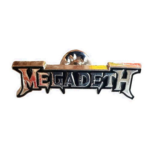 C&D Visionary Megadeth Logo Metal Lapel Pin, Yellow, Black