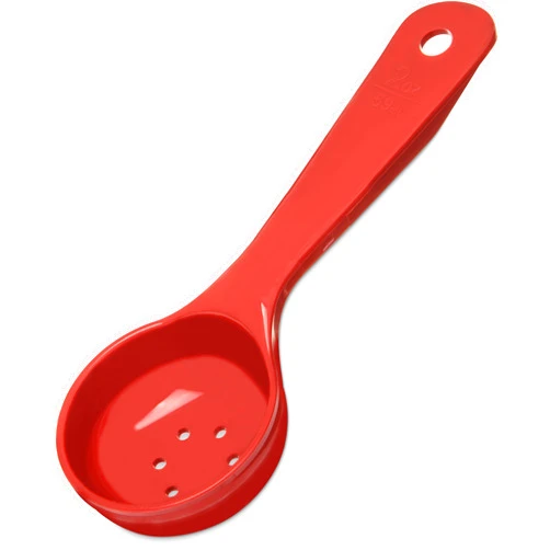 Carlisle FoodService Products CFS Measure Miser Perforated Measuring Spoon with Short Handle, 2 Ounce, Red (Pack of 12)