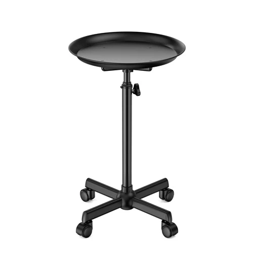 Johgee Salon Tray on Wheels, Metal Tattoo Tray on Wheels Rolling Trolley, Adjustable Salon Tray Cart, Salon Rolling Tray for Hair Stylist, Hair Salon Equipment for Clinic, Spa & Barber Use