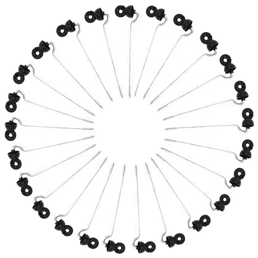 RiteFENCE Electric Fencing Offset Long Distance Goose Neck Screw-in Ring Insulator w/8.8 inch Support PK25