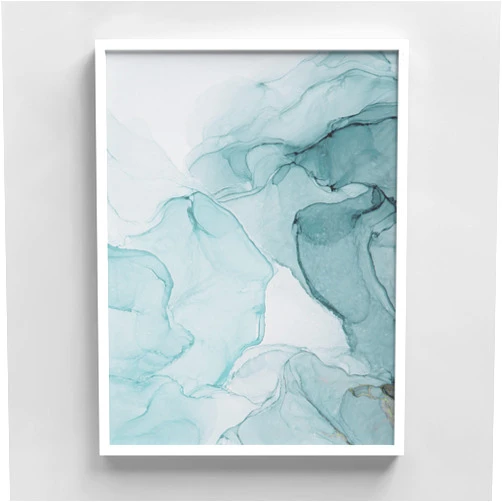 Ashbrook Framed Wall Art Print Teal and Black Smoke Wave Landscape Abstract Shapes Illustrations Modern Minimalist Chic Relax/Calm Multicolor Cool for Living Room, Bedroom, Office - 12