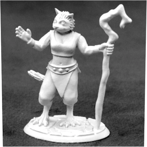 Reaper Miniatures Mistveil Catfolk Sorceress Miniature 25mm Heroic Scale Dark Heaven Legends