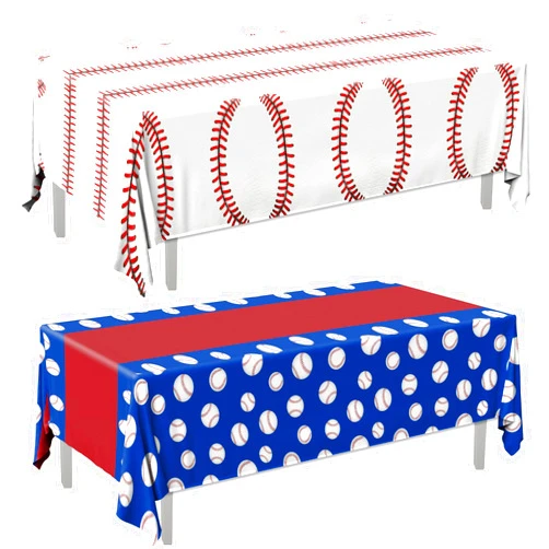 CMUSKO 2Pcs Baseball Tablecloths-Baseball Party Decorations Sports Baseball Themed Rectangle Table Covers for Gameday,Birthday