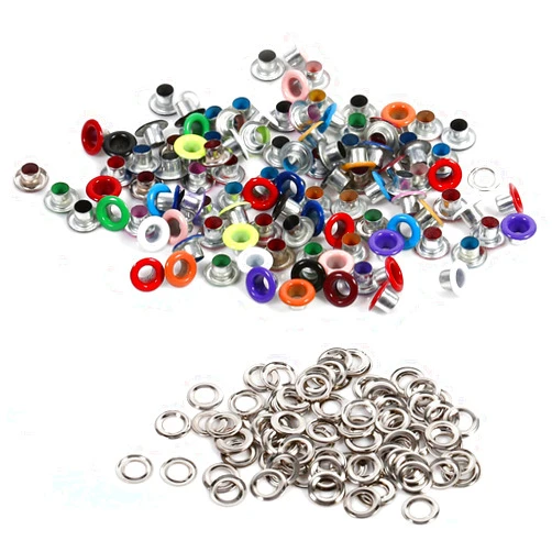 TOPINCN 4 Colors Grommet Kit 4mm 100 Sets Grommets Eyelets Round Metal Eyelets Scrapbooking Card Hole Leather Craft Garment Accessory (Mixed Color)
