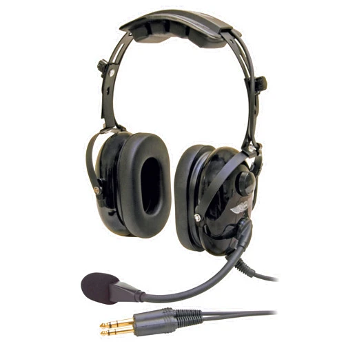ASA AirClassics HS-1A Pilot Headset Durability - 23 dB Noise Reduction - Noise-Canceling Mic - Stereo/Mono - Gold-Plated Plugs Essential Aviation Headset - General Aviation Headsets for Pilots