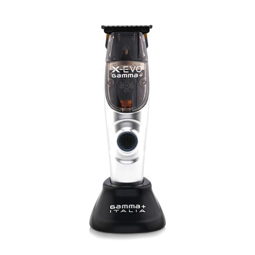 GAMMA+ X-Evo Trimmer Microchipped Magnetic Motor with Interchangeable Lids Matte Colors, 3 Guards, Charging Stand