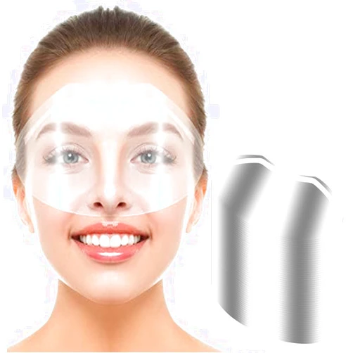 Snmzlc 50 PCS Shower Face Eye Shields Clear Disposable Face Shield for Shower Haircut Hairspray and Eyelash Extensions Eye Eyebrow Eyelid Surgery Aftercare US177
