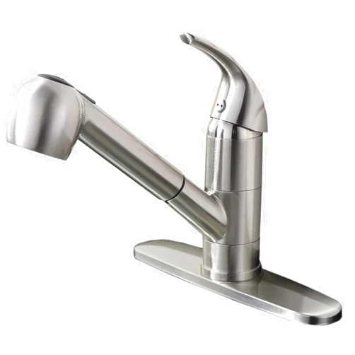 Ufaucet Stainless Steel Kitchen Faucet Brushed Nickel,Small Single Handle Pull Out Kitchen Sink Faucet with Sprayer,Single Hole Low Kitchen Faucets Grifo De Cocina