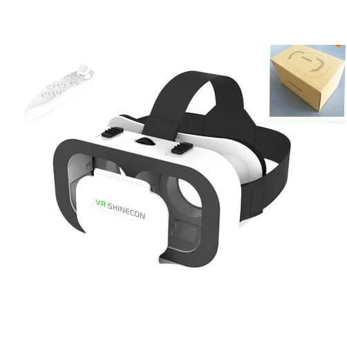 Minlend VR Headset for iPhone & Android with Controller, for Kids & Adults, Universal Virtual Reality Goggles, Portable Virtual Reality 3D Glasses Helmets, for Movies,TV & Video Games,for Phones 4.7-6.5Inch