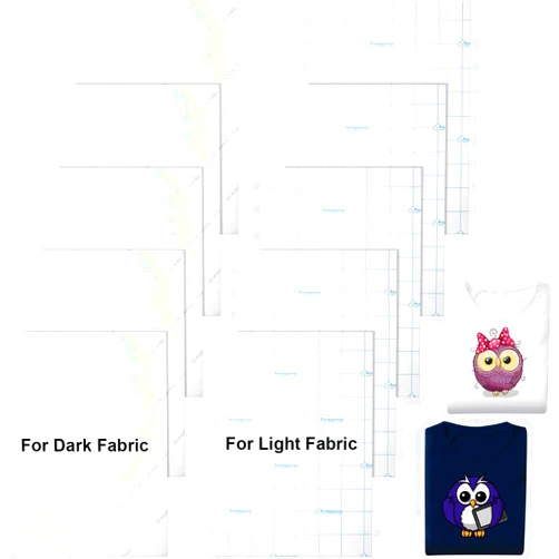 Outus 10 Pieces Printable Heat Transfer Paper for Dark and Light Fabrics, Inkjet Printer Iron on HTV, Make Your Own T-Shirt, A4 Size
