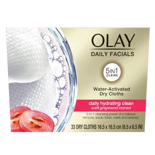 Olay 4-In-1 Daily Facial Cloths, Normal Skin 33 Count, Packaging May Vary