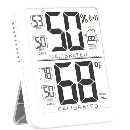 Antonki Room Thermometer, Digital Small Hygrometer Indoor Thermometer Humidity Gauge, Temperature Humidity Meter with Max/Min Record Monitor Sensor for Home, Plants - Battery Included