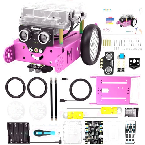 Makeblock mBot Robot Kit, STEM Projects for Kids Ages 8-12 Learn to Code with Scratch Arduino, Robot Kit for Kids, Computer Programming for Beginners Gift for Boys and Girls 8 Pink