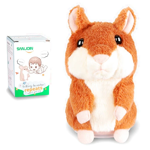 SANJOIN Kids Toddler Toys for Ages 2-4, Talking Hamster Repeats What You Say, Interactive Plush Repeating Toy for 2 3 4 5 6 8 Year Old Boy Girl Birthday Gift