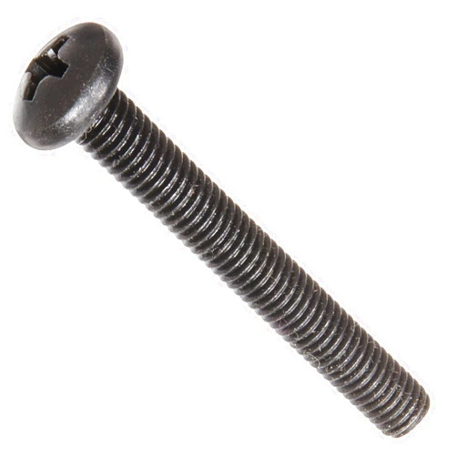 Small Parts Steel Pan Head Machine Screw, Black Oxide Finish, Meets ASME B18.6.3, #2 Phillips Drive, #10-32 Thread Size, 1-1/2