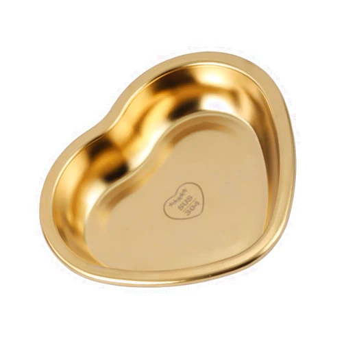 DECHOUS Stainless Steel Snack Dish Appetizer Divided Sauce Dishes Camping Bowls Individual Saucers Bowl Stainless Steel Bowl Snack Tray Snack Dip Dishes Denmark Heart-shaped re-usable