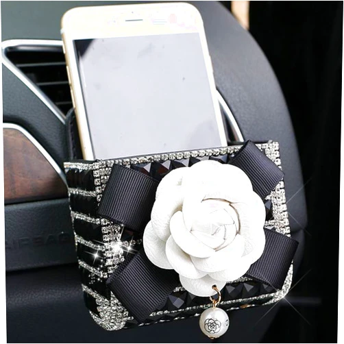 Wishlanlan Car Air Vent Outlet Phone Pocket Storage Holder Pouch,Car Vent Organizer for Sunglasses,Cell Phones (White)