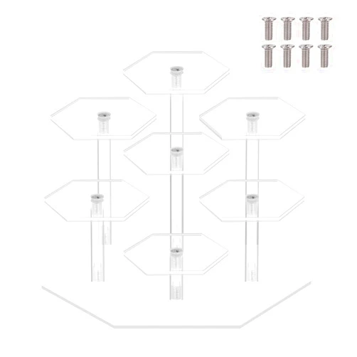 ELEGICKLIP Acrylic Display Stand for Figures, Cupcake Stand Display Shelf for Collectibles, Perfume Organizer Display Risers Collection Organizer Holder (Clear 2.76