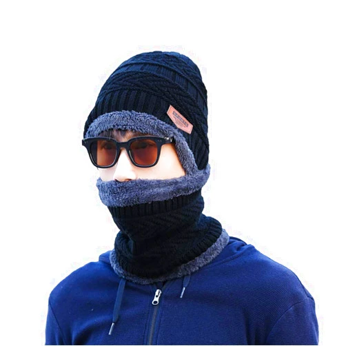 Cherish Intelligence Cherish Winter Beanie Hats Scarf Set, Warm Knitted Hat, Skull Cap Neck Fleece Lined Winter Hat