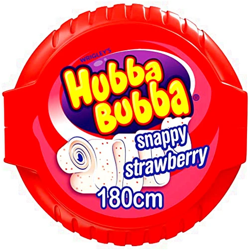 HUBBA Bubba Bubble Tape Snappy Strawberry Bubble Gum 1.8 m (Pack of 12)