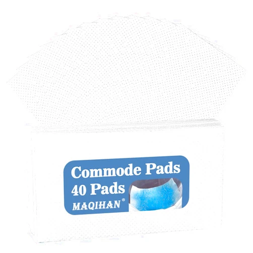 MAQIHAN 40 Commode Pads for Bedside Commode - Disposable Absorbent Pad for Bedside Commode Toilet Seniors Portable Bucket Bed Pan Liners Pads Poop Bags Elderly Bedside Commode Chair Potty Liner Pads