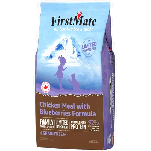 FirstMate Grain Free Chicken Meal with Blueberries Formula for Cats Dinner 4lbs